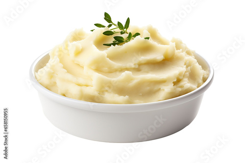 Mashed potatoes with white background for easy cutout PNG