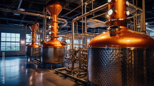 Modern liquor distiller. Generative Ai photo