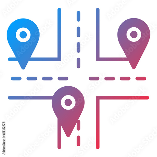 Vector Design Multiple Destinations Icon Style