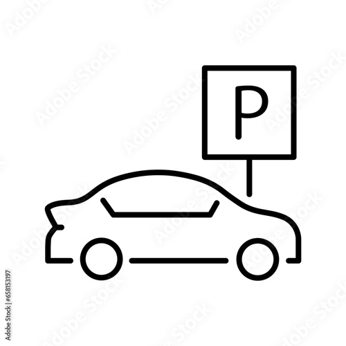 Car parking vector icon. Icon parking on a white background