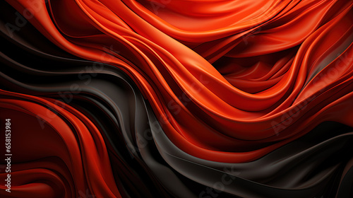 Abstract Red and Black Soft Flowing Fabric Wavy Background