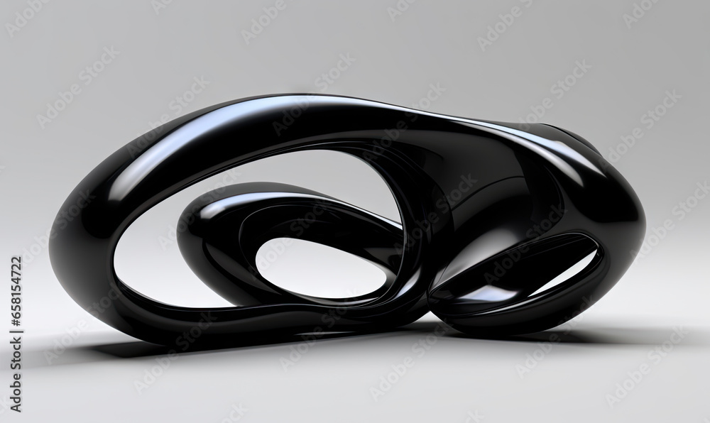Futuristic object black on background. Futuristic object black on background.