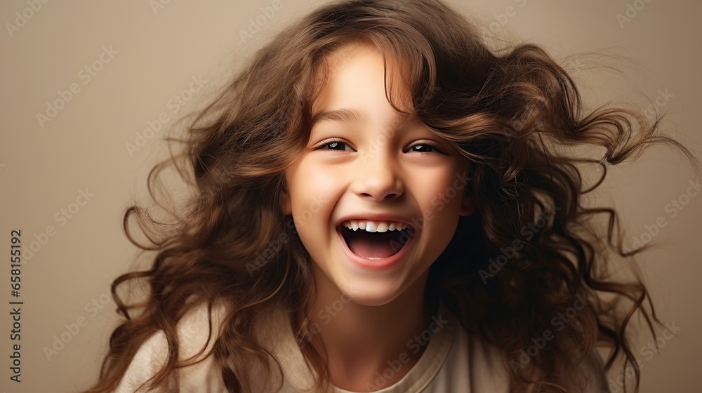 Child surprised and excited, with blank space Child surprised and excited, with blank space