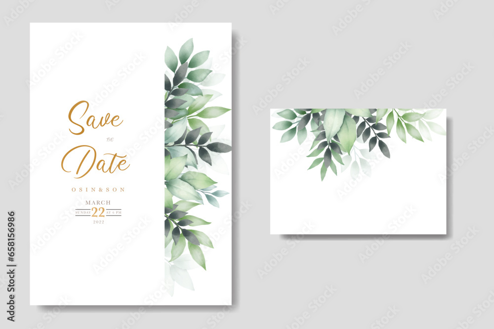 beautiful watercolor floral wedding card template 