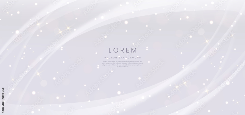 Luxury grey and white curved lines background with golden line and lighting effect sparkle. Luxury grey and white curved lines background with golden line and lighting effect sparkle.