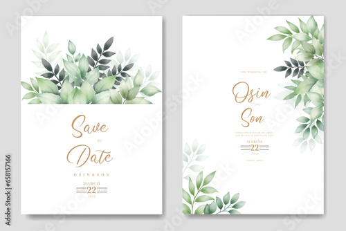 beautiful watercolor floral wedding card template  © retno