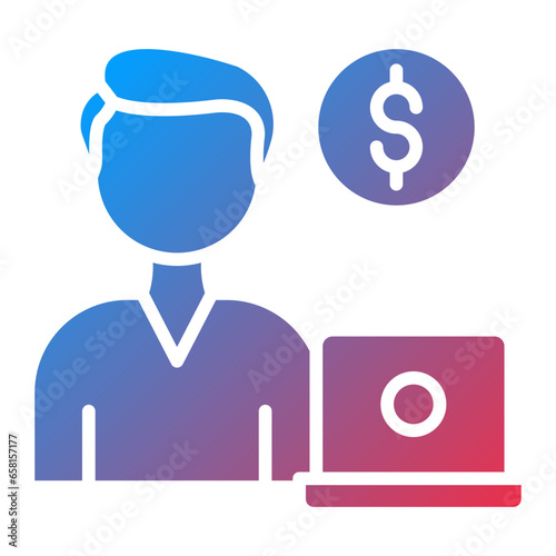 Vector Design Freelancer Male Icon Style