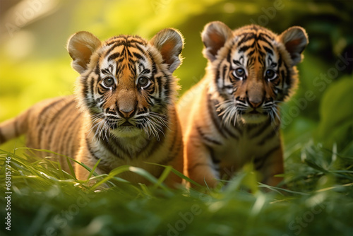 a pair of cute tigers
