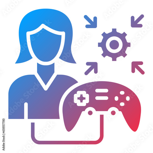 Vector Design Game Modder Female Icon Style