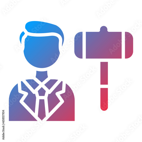 Vector Design Auctioneer Male Icon Style