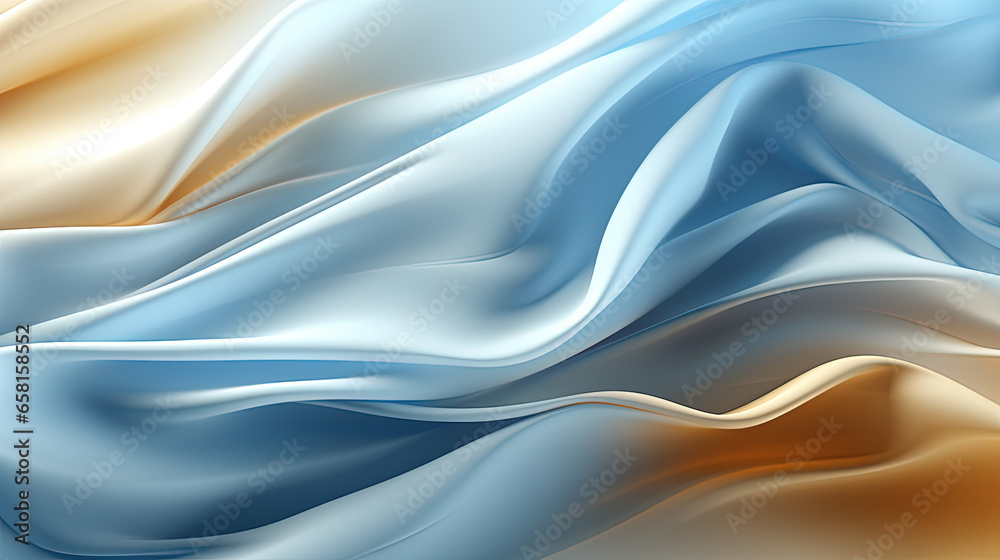 Obraz premium Digital Art of White Textile Transparent Silky Wavy Fabric Background