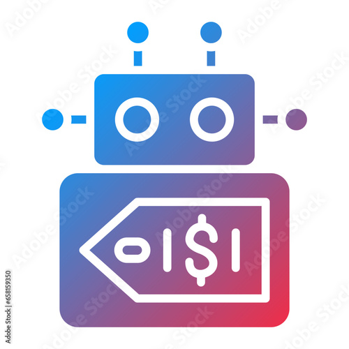 Vector Design Robot Cost Icon Style