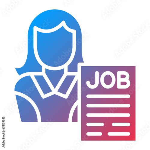 Vector Design Applicant Female Icon Style