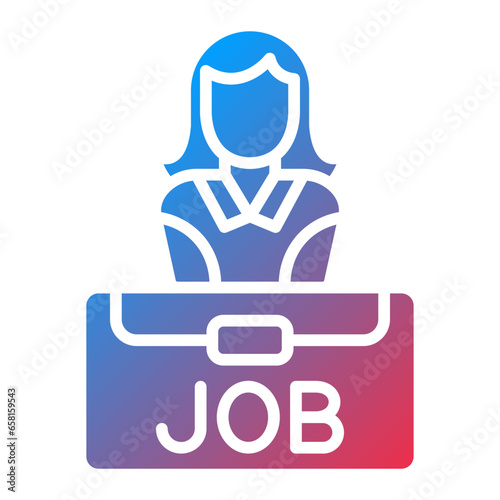 Vector Design Job Candidate Female Icon Style