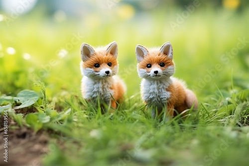 a pair of cute foxes