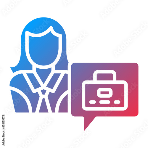 Vector Design Job Seeker Female Icon Style