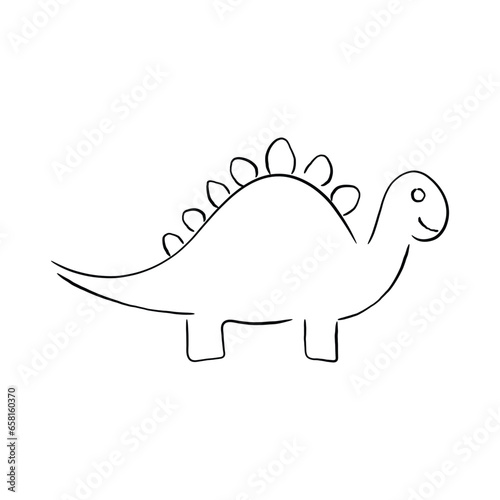 dinosaur illustration. Hand drawn lline art vector of dinosaur. Picasso style line art . Jurrassic art.