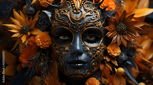 venetian carnival mask, Halloween mask, generative AI
