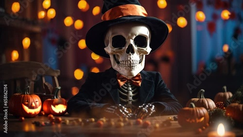 Magical Skeleton Halloween 3D Animation