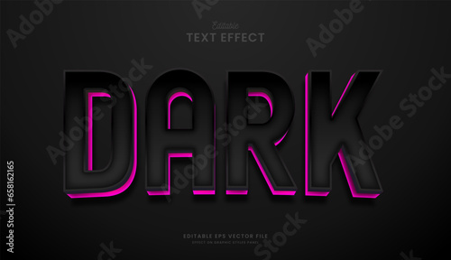 decorative neon pink black editable text effect vector design