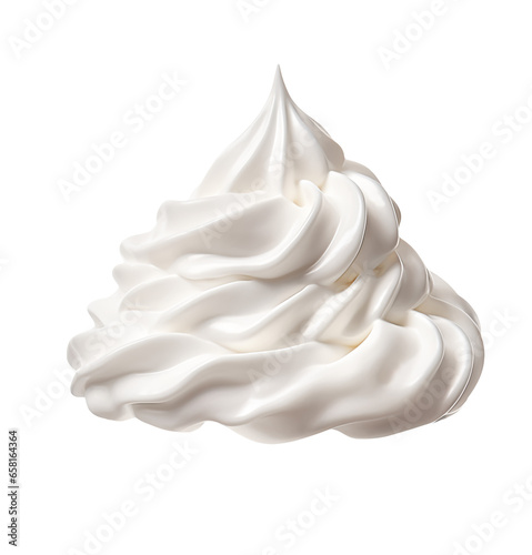 Photographie Isolated whipped cream on transparent background, cutout