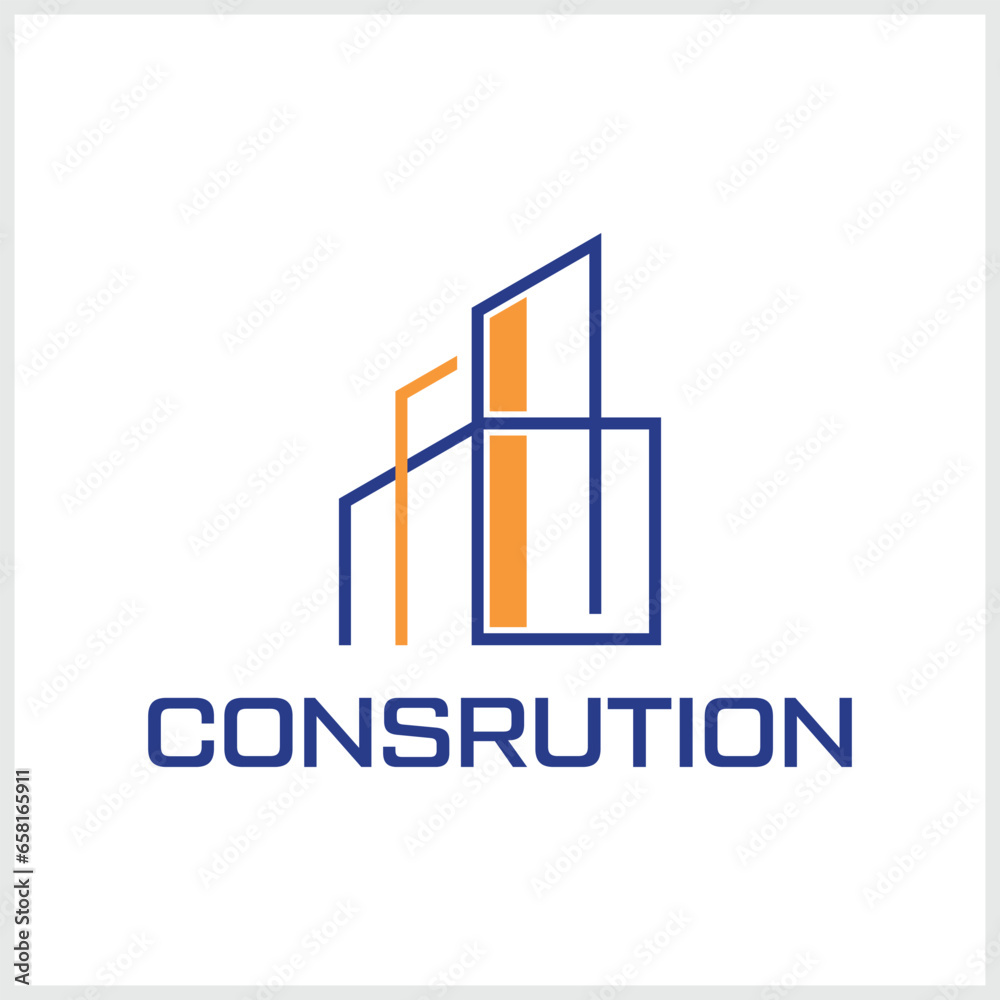 Construction Logo Template.Home build illustration symbol logo design template