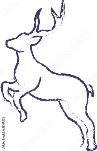Deer hand drawn vector illustration