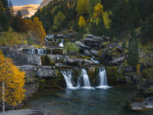 Autumn Splendor at Gradas de Soaso Waterfalls.