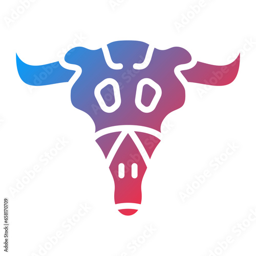 Bull Skull Icon Style