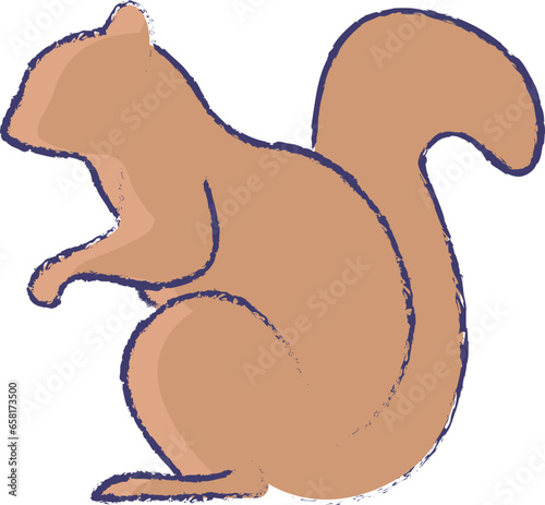 Squirrel hand drawn vector illustration