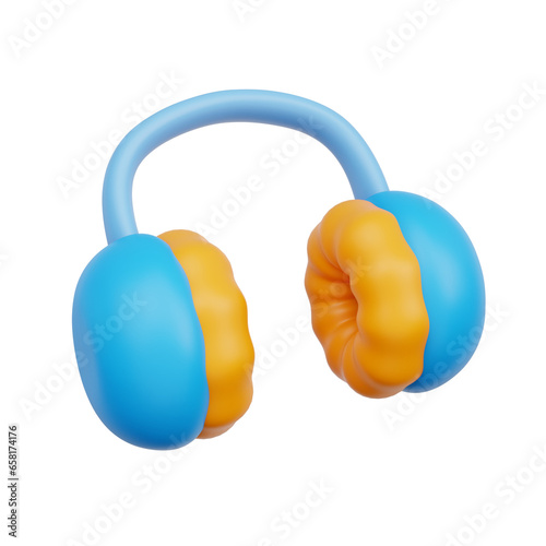 winter Earmuff, Winter clothes, 3d rendering.