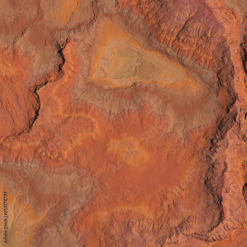 Foto Beautiful mars landscape from top view. 3D illustration.