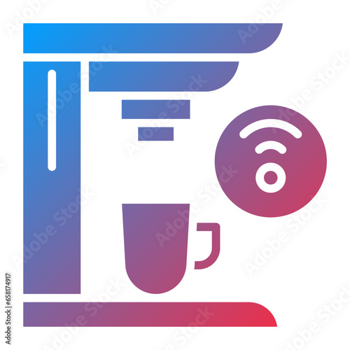 Smart Coffee Machine Icon Style