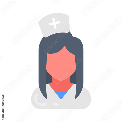 Nurse icon in vector. Illustration