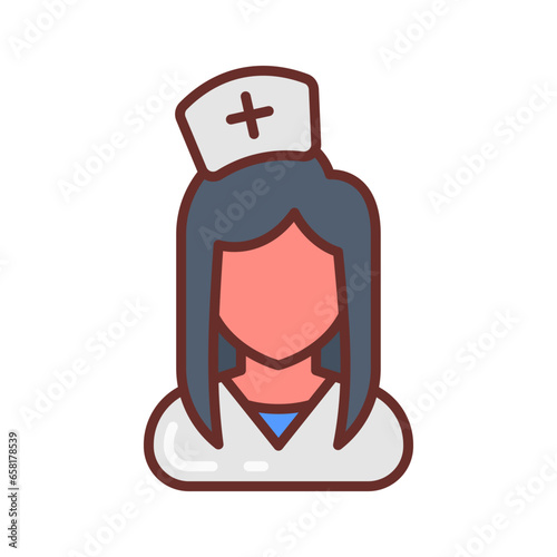 Nurse icon in vector. Illustration