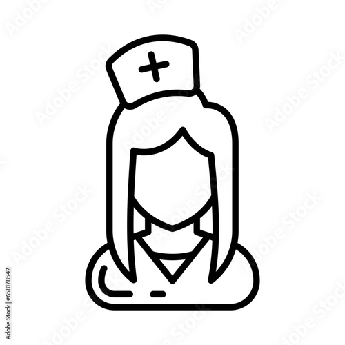Nurse icon in vector. Illustration