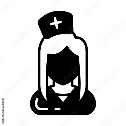 Nurse icon in vector. Illustration