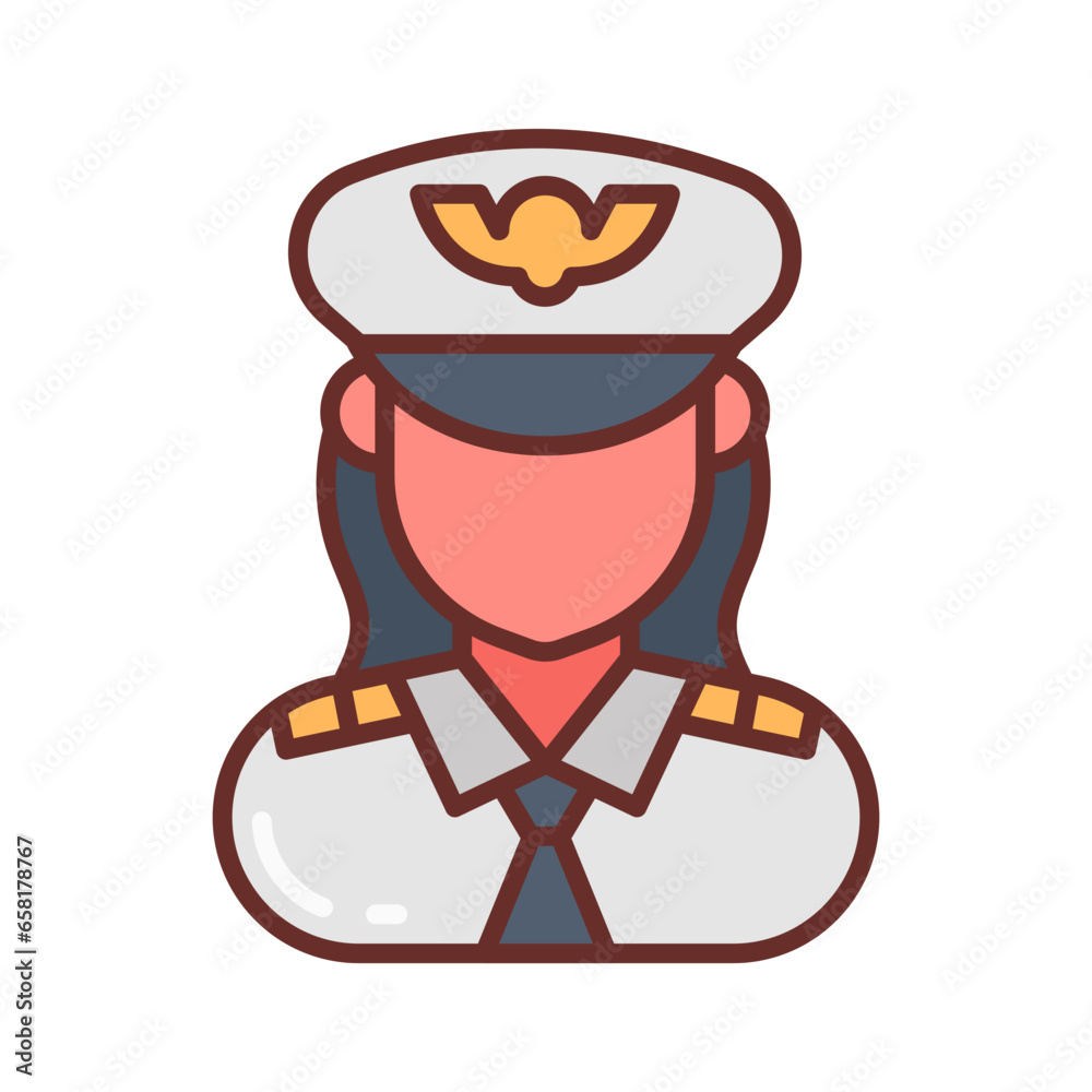 Naklejka premium Pilot icon in vector. Illustration