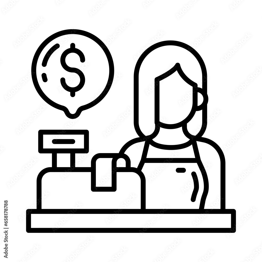 Cashier icon in vector. Illustration Cashier icon in vector. Illustration