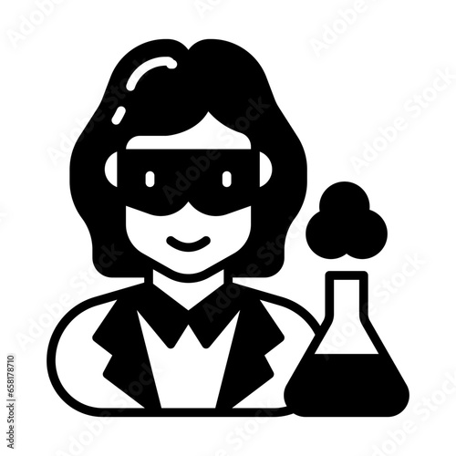 Scientist icon in vector. Illustration