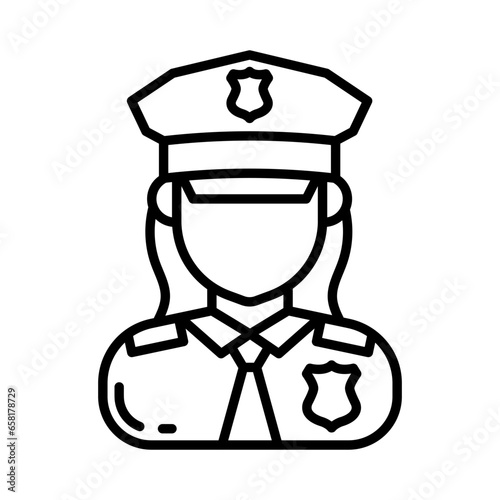 Police Woman icon in vector. Illustration