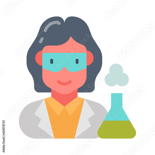 Scientist icon in vector. Illustration