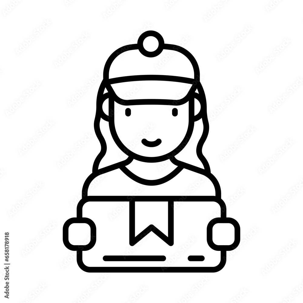 Delivery Woman icon in vector. Illustration Delivery Woman icon in vector. Illustration