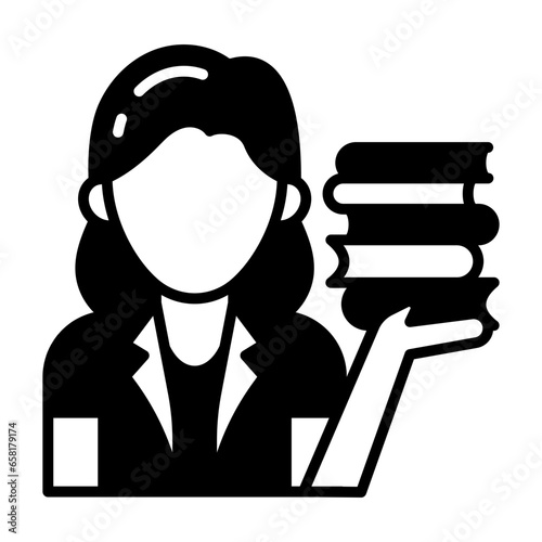 Librarian icon in vector. Illustration