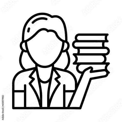 Librarian icon in vector. Illustration