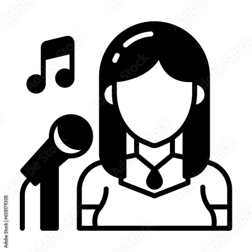 Singer icon in vector. Illustration