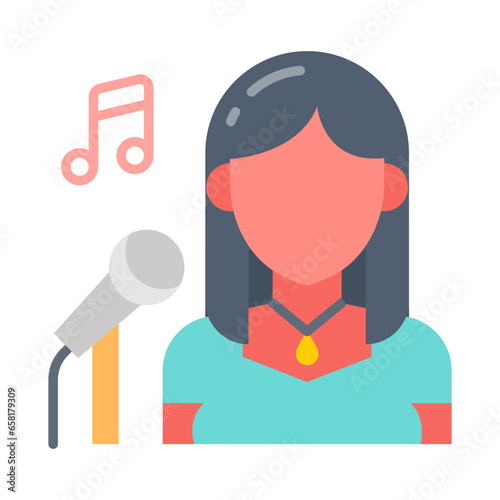 Singer icon in vector. Illustration