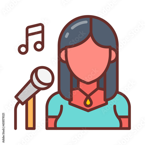 Singer icon in vector. Illustration