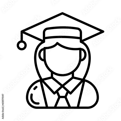Student icon in vector. Illustration