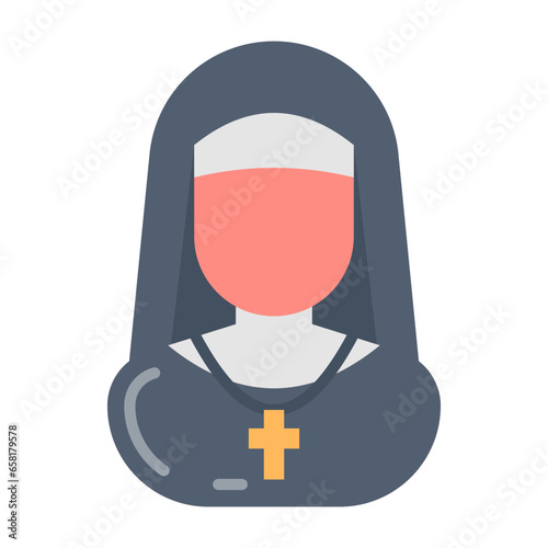 Photos Nun icon in vector. Illustration